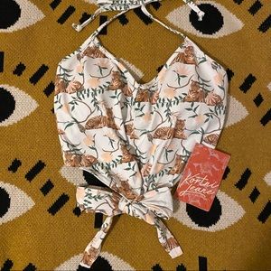 XS Kortni Jeane Tiger Tied-up Top